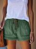 Shorts Jeans Femininos Casuais de Cintura Alta Elásticos com Franjas, Fornecimento Transfronteiriço Europeu e Americano