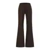 Pantalones Deportivos Casuales de Fitness Estilo Deseo Puro Sexys Cepillados Engrosados Elásticos Ajustados a la Cadera Adelgazantes que Alargan las Piernas Acampanados Pantalones Largos