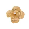 Broche Flor Elegante Elegante Retro Moda Venda Quente Transfronteiriça com Pérola Artificial Incrustada Adequado para Mulheres Usarem em Banquetes e Festivais