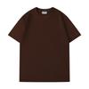 Camiseta de Manga Corta con Cuello Redondo de Hilo Doble Pesado 280g Algodón Puro para Hombre y Mujer con Hombro Caído Color Sólido Deportiva Holgada Media Manga Juvenil