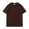 Camiseta de Algodão Puro Fio Duplo Pesado 260g, Cor Sólida, Caimento Solto, Gola Redonda, Ombro Caído, Manga Curta, Unissex, Texto Bordado e Estampado
