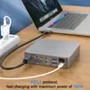 Aplicable Transfronterizo Dock de Expansión para Mac Book Docking Dock Doble Tipo-C Carga PD de 100W Hub Hub USB