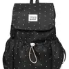 Mochila Saco com Tampa Flip-Top de Bolinhas para Mulheres, Estilo Universitário, Bolsa para Faculdade e Trabalho, Mochila Pequena Casual de Viagem de Nicho