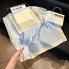 Pañuelo de Seda 70 Cuadrado Moda Coreana de Alta Gama Versátil Profesional Seda Sintética Pequeño Pañuelo de Cuello Estampado Retro Pañuelo de Seda para Mujer