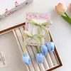 Pinza para el cabello de Tulipán Coreano con Cinta Lazo Dulce para Niña Pinza de Pato Pinza para Bordes del Cabello Roto Pinza para Flequillo Tocado de Flor