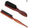 Cepillo de Pelo de Cerdo Cruzado Lotus para el Hogar de Mujeres Maquillaje Rizador de Cabello Peine de Tres Filas Cepillo para Barba de Hombres