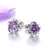 Aretes de ciruela de plata esterlina S925 para mujer, ocho corazones y ocho flechas, circonita, aretes de flor de ciruelo, moda simple, aretes frescos