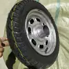 Pneu 3.00-10 para Carrinho de Mão, Carrinho Basculante 16 polegadas, Riquixá com Aro de Aço e Eixo Metabo