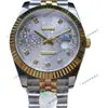 Reloj Mecánico Automático Multifuncional para Hombre Serie Laojia Datejust Esfera de Computadora Bisel Todo Acero Incrustado de Diamantes 3 Manecillas