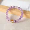 Pulseira de Ametista Natural Nove Fogo Rutilado Quartzo Rutilado Presente Pulseira Feminina Atacado