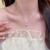 Collar con Corte de Flor de Hielo, Diseño de Nicho de Lujo Ligero, Cadena para Clavícula con Encanto para las Cuatro Estaciones, Colgante de Circonita 3A, Collar Versátil Minimalista de Alta Gama
