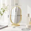Espejo de Maquillaje de Escritorio Personalizable Espejo Ovalado Giratorio de Escritorio Espejo de Tocador Estilo ins Espejo de Celebridad de Internet para Hogar y Dormitorio