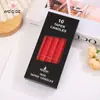 10 pzas/en caja vela de varilla larga vela roja neta cena a la luz de las velas restaurante occidental vela cilíndrica corte de energía de emergencia iluminación del hogar