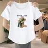 Camiseta Versátil de Manga Corta para Mujer Talla Plus con Hombro Normal, Nuevo Estilo Coreano de Verano, Corte Delgado, Favorecedora, Casual, Rejuvenecedora, Top Elegante