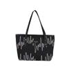 Bolso Casual de Gran Capacidad para Desplazamiento Diario para Mujer 2025 Nueva Moda Estudiante Universitario Clase Hombro Rayado Bordado Bolso Tote