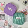 Bolsa de Maquiagem Acolchoada com Abertura Quadrada, Porta-Moedas Pequeno Portátil para Estudantes, Bolsa para Fones de Ouvido, Bolsa de Armazenamento com Zíper