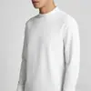 Camiseta básica masculina de manga longa, algodão puro, estilo americano moderno, marca minimalista, cor preta, gola semi-alta, da moda e versátil