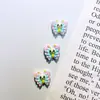 Nuevos Accesorios de Arte para Uñas de Mariposa Colorida de Dibujos Animados, Lindas Decoraciones de Uñas de Animales de Primavera con Puntos, Accesorios de Resina