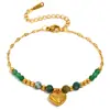 Pulsera de Corazón Retro Francesa con Perlas de Alta Venta Transfronteriza para Mujer Oro de 18K No se Desvanece Lujo Accesible Joyería de Acero de Titanio de Gama Alta