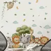 Pegatinas de Pared Transfronterizas Dibujos Animados Lindos Animales del Bosque Nubes Árbol Grande Dormitorio Habitación Infantil Suministros de Decoración Autoadhesivas PVC