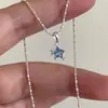 Colgante Estrella Azul, Collar Dulce y Único, Joyería Elegante, Cadena de Cuello Versátil para Verano, Accesorio de Cadena para Clavícula