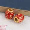 Accesorios color arena dorada estilo chino gota aceite rojo doble carpa gato de la suerte pulsera de seis palabras mantra tocado accesorios de joyería diy