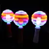 Série de Natal com luzes LED transfronteiriça, moinho de vento musical curto, moinho de vento de bastão piscante rotativo colorido de Natal