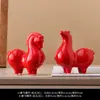 Adornos de Caballo Rojo de Cerámica para Atraer Riqueza, Caballo Tang Clásico Creativo, Decoración de Entrada de Oficina, Escritorio, Artesanías, Muebles