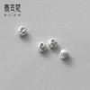 Prata de Lei 925 Estilo Simples Padrão Espaçador de Contas Redondas Pulseira 5mm Bola Redonda Contas Soltas DIY Acessórios de Corda Feitos à Mão S0755