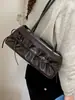 Yuezizhi 2026 Outono Inicial Nova Versátil Elegante Plissada Moda Versão Coreana Bolsa de Ombro Único Transversal Texturizada Elegante Bolsa Almofada