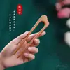 Grampo Duplo de Madeira de Pessegueiro Retrô Microdefeituoso para Cabelo Diário Feminino Grampo de Cabelo de Alto Padrão Estilo Chinês Grampo de Cabelo Simples