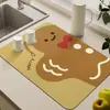 Alfombrilla Drenante de Barro de Diatomeas Navideña Transfronteriza Alfombrilla Absorbente de Secado Rápido Especial para Cafetera Posavasos Aislante Antideslizante para Mesa de Comedor