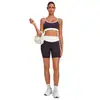 Conjunto de yoga com cores cruzadas e alças duplas, toque de alta qualidade, roupas esportivas para fitness, conjunto para corrida e exercícios 6211+5397