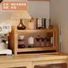 Suporte de Copo de Madeira Maciça Armazenamento de Cafeteira Rack Elevado para Armazenamento de Xícaras de Café Suporte de Copo para Mesa Tipo Gaveta Rack de Armazenamento de Copos
