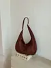 Bolso de hombro retro transfronterizo de gran capacidad para mujer 2026 nuevo bolso de mano simple y moderno para la axila de gamuza