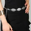 Cadena de Cintura de Cadena Metálica Retro Europea y Americana Decorativa Versátil para Mujer Combinación de Verano Falda Vestido Traje Cinturón Ancho para Damas