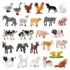Mesa de arena de escritorio para niños Granja modelo de animales pequeños vaca oveja conejo perro pollo pato ganso estático sólido adornos