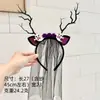 Faixa de Cabelo Nova para Halloween Transfronteiriça Festival dos Fantasmas Rosa Escuro Acessórios de Cabelo de Halloween Crânio Abóbora Fantasma Faixa de Cabeça Adorno de Cabeça