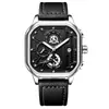 Reloj Multifuncional para Hombre de Marca Suiza Nuevo con Correa de Cuero Reloj de Cuarzo Transmisión en Vivo Dropshipping