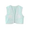 Spot Aliexpress Transfronterizo 2025 Nuevo Chaleco Cardigan sin Mangas con Decoración de Bordado de Flores Retro