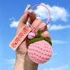 Hangli Lindo Caqui de Lana Crochetado Llavero de Coche Bolso Colgante Pequeño Corazón de Niña Colgante de Felpa Terminado