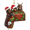 Adornos para Árbol de Navidad Acrílicos Transfronterizos Adornos Navideños de Animal Perro Colgantes de Decoración Navideña Colgantes de Decoración Navideña