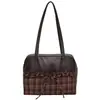 Bolsa de viagem casual, unissex, novo estilo, moderna, design de nicho, padrão xadrez, versátil, grande capacidade, bolsa de ombro, bolsa de axila para mulheres