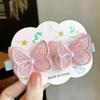Pinza para el pelo de mariposa pequeña y linda para niña, flequillo de bebé, accesorios para la cabeza de niños, pinza para el pelo de mariposa de doble capa pequeña para niña de verano