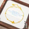 Pulsera Puzuo Color Fuerte que Conserva 24K Oro Brillante Mariposa Fugitiva Princesa Láser Nueva Chinoiserie Pulsera Fina Versátil Pulsera