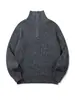 Yidao Roupas Vintage 2026 Outono Novo Japonês Retrô Botão de Pressão Gola Alta Meia Mangas Solto Casual Pulôver Suéter de Tricô