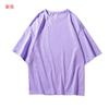 Camiseta Personalizada de Algodón Puro con Hombros Caídos y Media Manga, Estilo Europeo y Americano, Camiseta de Cuello Redondo para Hombres, Mujeres y Niños, Pedido Mínimo de Una Pieza