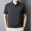 Nueva Camisa Polo de Manga Corta de Verano para Hombre Casual de Negocios Color Sólido Estampada Cómoda Camiseta con Cuello para Hombre Tops de Exportación