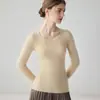 Super valoriza a silhueta, novo suéter de outono 100% cashmere para mulheres, gola redonda, caimento justo, suéter de malha fina para usar como base, que afina a silhueta