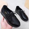Zapatos de Trabajo KFC Zapatos de Cuero para Mujer Zapatos de Trabajo Negros Antideslizantes Hotel Profesionales Zapatos Planos para Mamás Zapatos de Mujer con Suela Suave